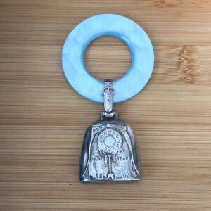 $42  Vintage Estate Designer Baby Rattle   Sterling   Marked WEB STERLING